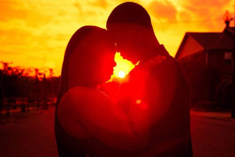 Couple hugging